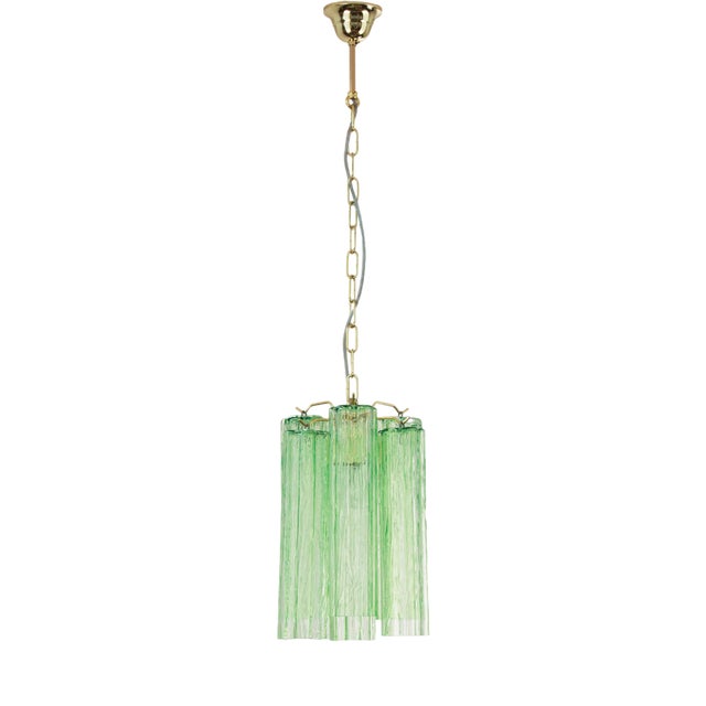 Vintage Italian Hanging Light in Green Murano, 1990s For Sale
