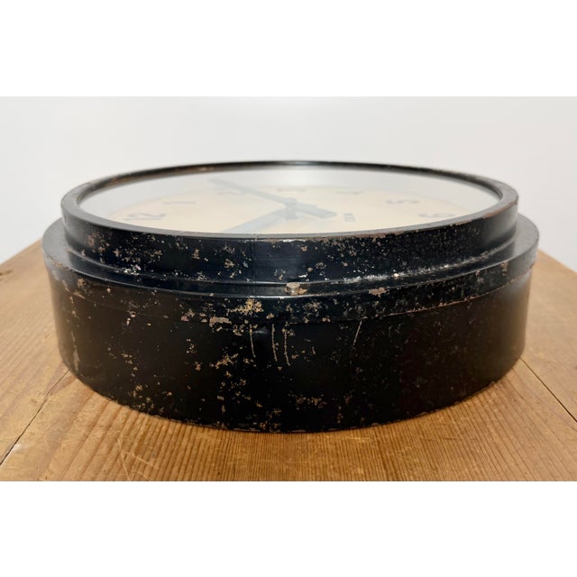 Industrial Black Factory Wall Clock from IBM, 1950s For Sale - Image 14 of 17