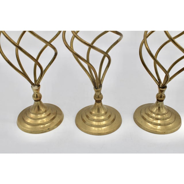 A stunning set of 3 spiral candlestick holders, circa 1970. This is a superb vintage set. Candle Holder Height...