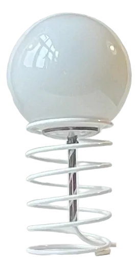 Danish White Minimalist Spring Table Lamp from Bel, 1980s