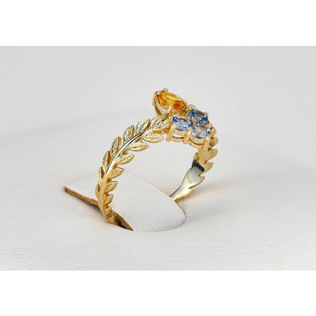 Olive Leaves 14k Gold Ring Size 5 (All Sizes Available) For Sale - Image 9 of 10