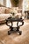 A striking statement piece, this black mother-of-pearl inlay end table brings dramatic elegance and old-world...