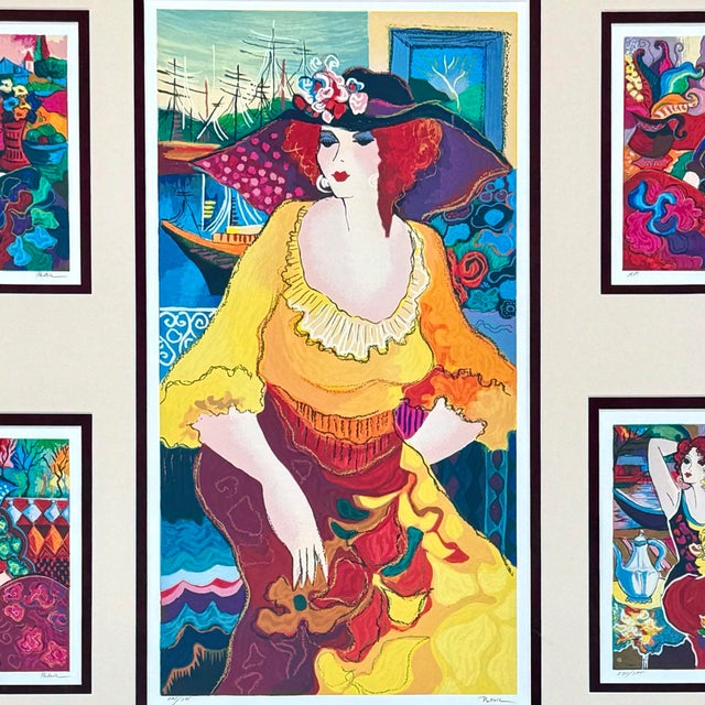 A RARE framed collection of 5 original vintage serigraphs prints by Israeli artist Patricia Govezensky (born 1961). The...