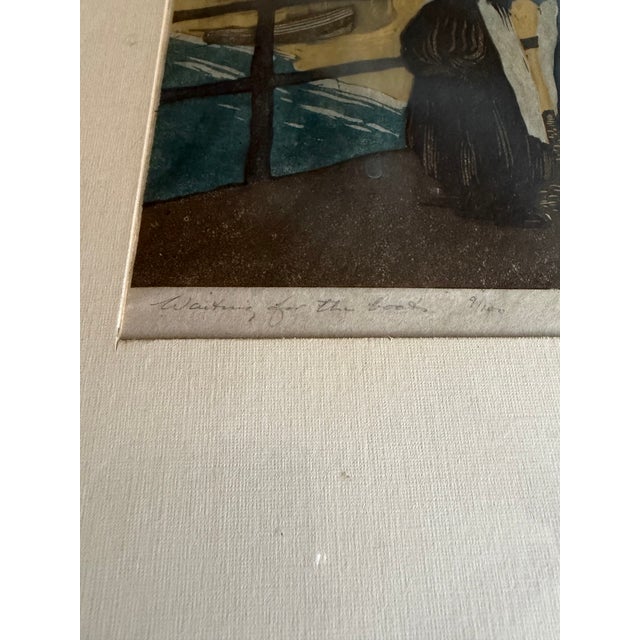 Brown “Waiting for the Boat” Signed & Numbered Limited Edition Nautical Artwork | Possible Etching | R. L. Howey For Sale - Image 8 of 9