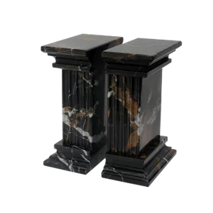 Black & Gold Marble Bookends - a Pair