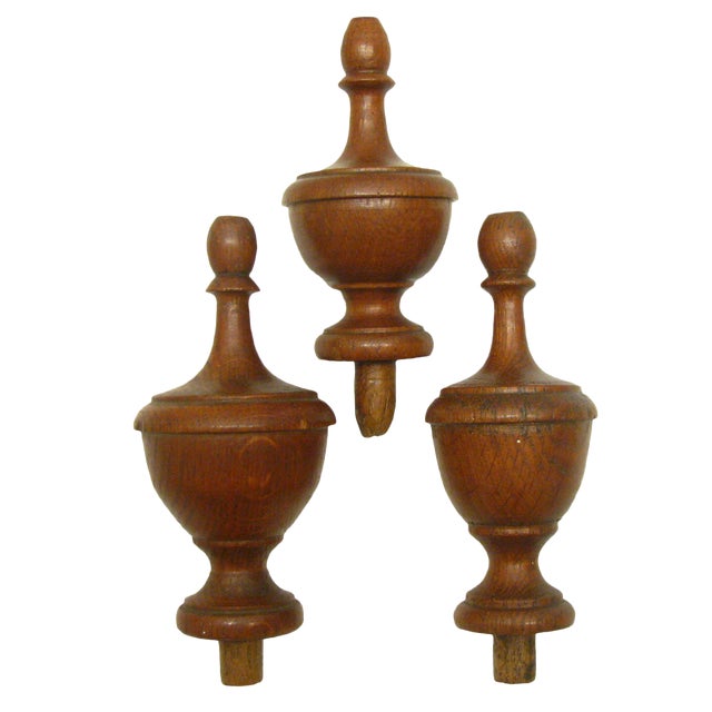 Vintage French Wood Finials Set of 3 Chairish