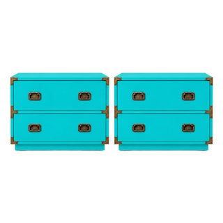 Mid Century Modern Campaign Nightstands For Sale