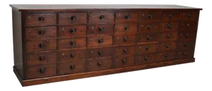 Large Antique Hardwood Apothecary Cabinet, 1900