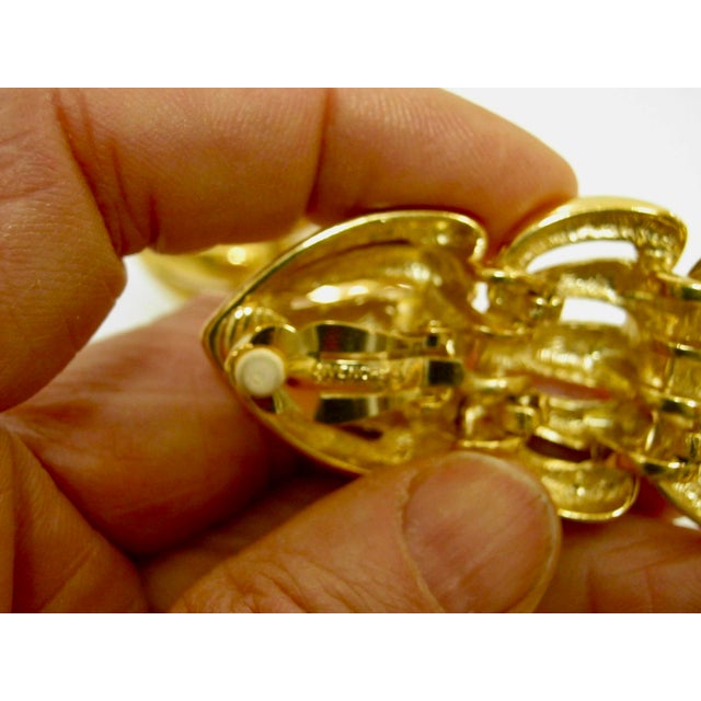 Givenchy Givenchy 1980s Highly Polished Triple Open Work Drop Earrings, 2, Pieces For Sale - Image 4 of 4