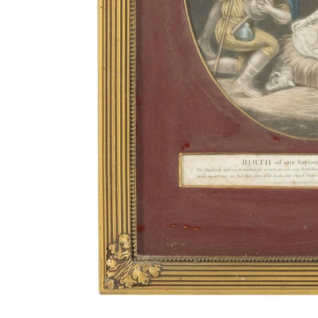 Birth of Our Jesus Christ, 19th Century, Engraving, Framed For Sale - Image 3 of 6