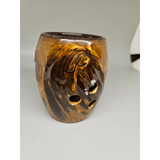 Otagiri Company Vintage Otagiri Stoneware Owl Candle Holder For Sale - Image 4 of 6
