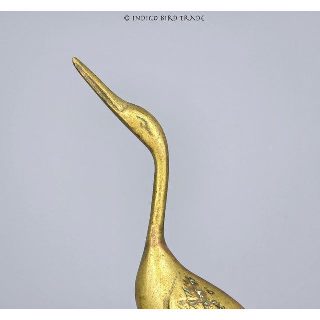 Mid-Century Modern Mid 20th Century Bronze Crane Heron Statues - Set of 2 For Sale - Image 3 of 9