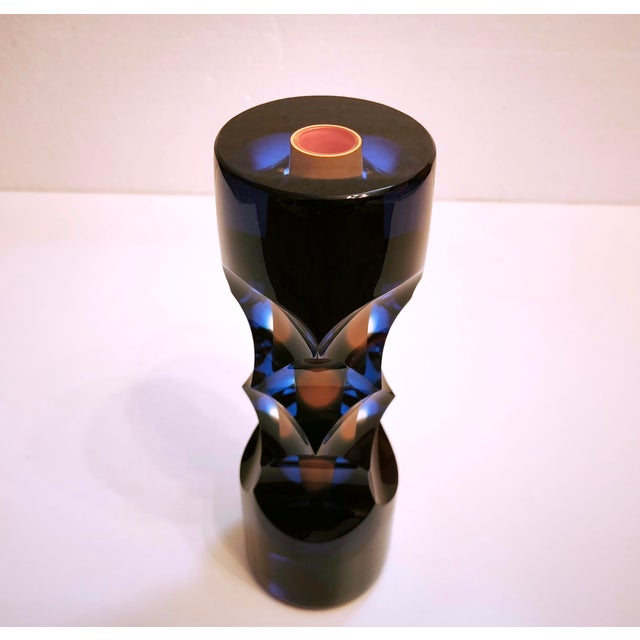 Sculptural Optical Art Glass Vase by Milan Macháček for Princ, Czech Republic, 1990s For Sale - Image 4 of 18