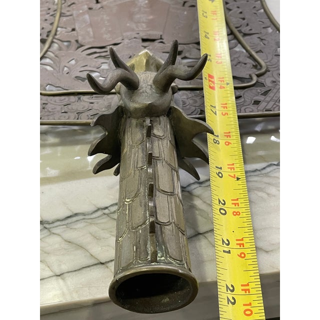 Late 19th Century Antique Chinese 19th Century Votive Pole Arm Fan Shape Temple Standard For Sale - Image 5 of 12