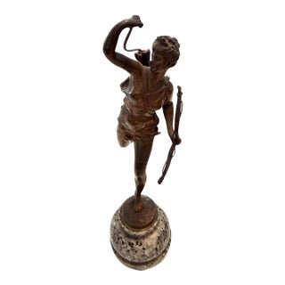 Antique Diana the Huntress Miniature Bronze Sculpture After Rancoult For Sale