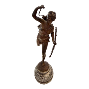 Antique Diana the Huntress Miniature Bronze Sculpture After Rancoult