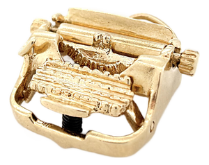 Vintage 1950s 14k Gold Articulating Typewriter Charm