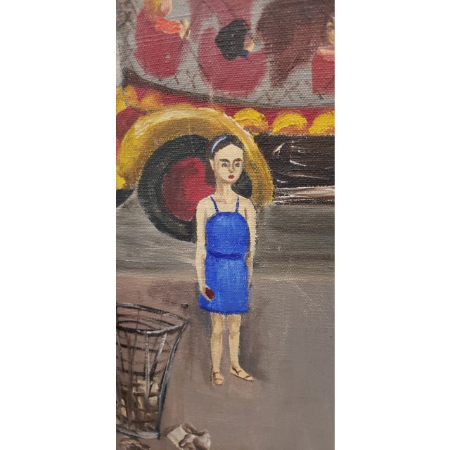 American Folk Art Oil Painting by Patten Hansom Maximoff C.1940s For Sale - Image 10 of 12