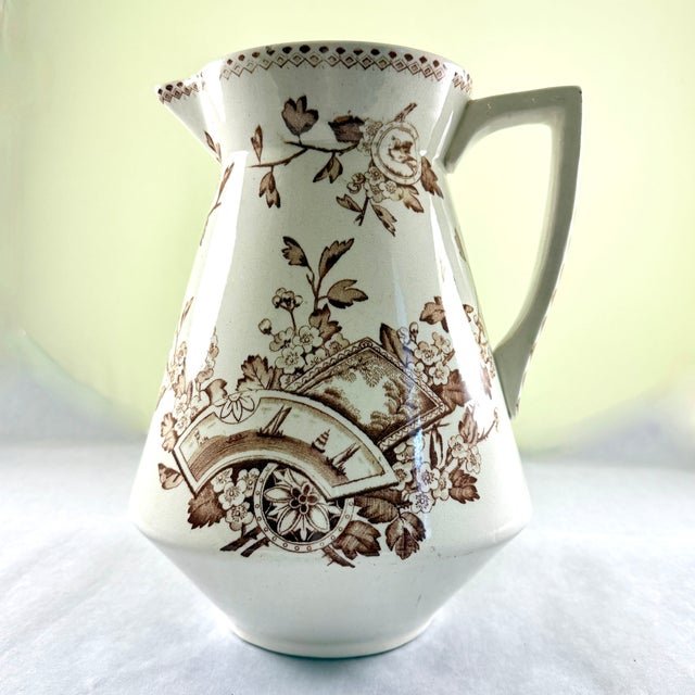 English Aesthetic Movement Large Ironstone Pitcher For Sale In Philadelphia - Image 6 of 15