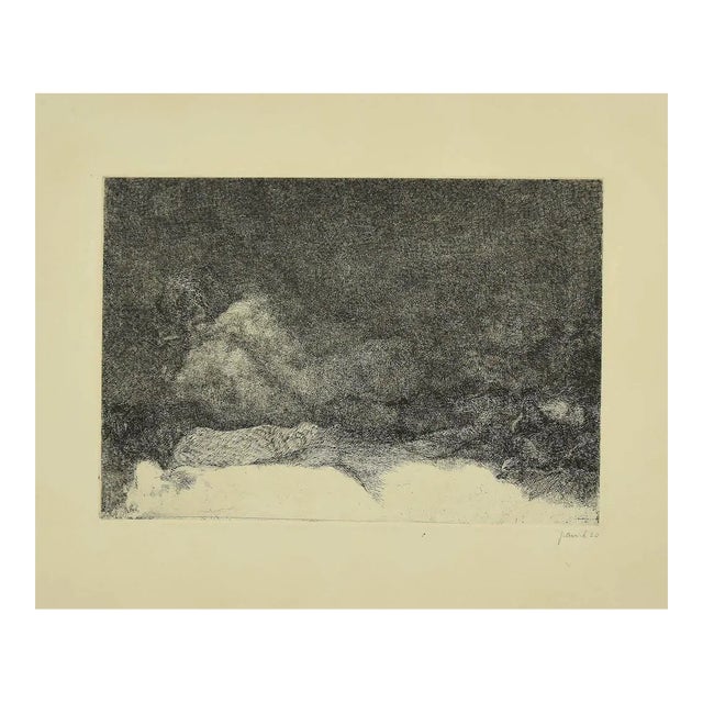 Edo Janich, Woman Figure, Etching, 1970s For Sale