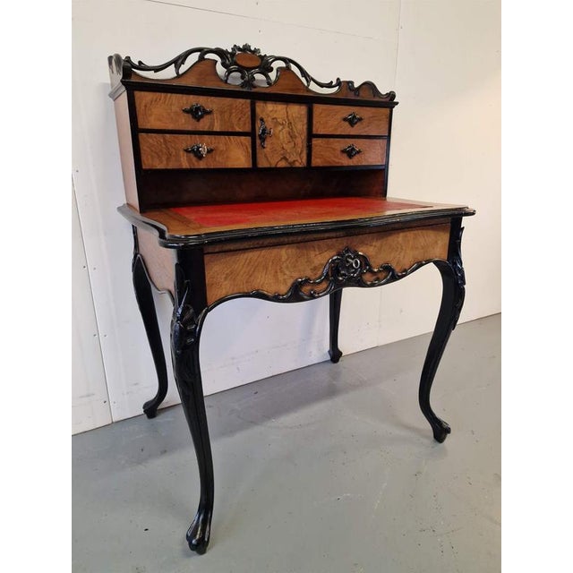 Antique Desk in Walnut, 1870s For Sale - Image 9 of 10