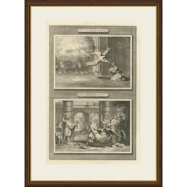 This original copperplate engraving from Pieter Mortier's illustrated Bible, Amsterdam circa 1700, shows two biblical...