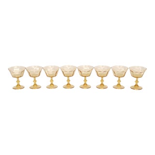 1970s Boho Chic Lenox Attri. Sherbet or Champagne Glasses, Set of 8 For Sale