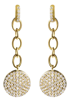 18K Yellow Gold Plated .925 Sterling Silver 1.0 Cttw Diamond Composite Cluster Dangle Chain Earrings (I-J Color, I1-I2 Clarity)