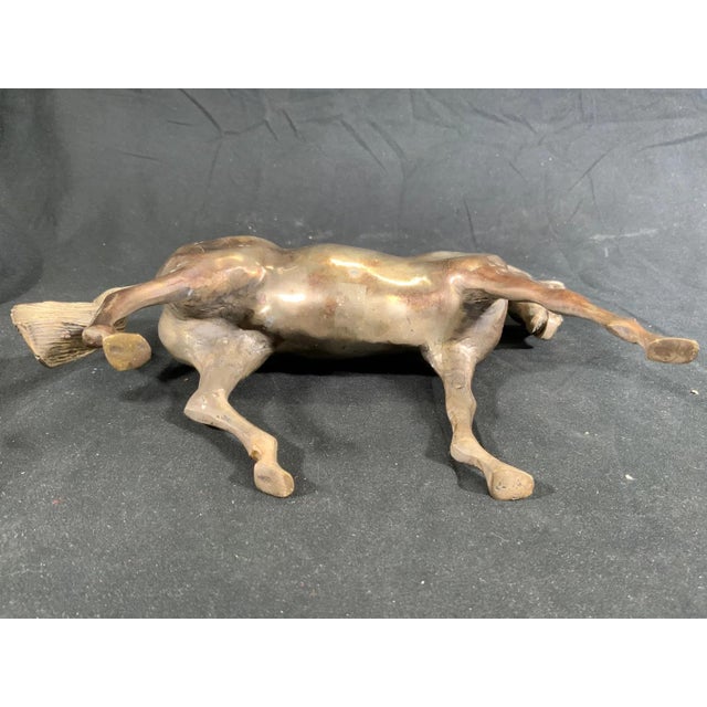 Metal Vintage Slivered Brass Horse Sculpture For Sale - Image 7 of 7