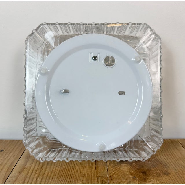 White Vintage Glass Wall Light, 1970s For Sale - Image 8 of 17
