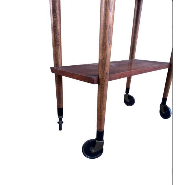 Brown Mid 20th Century 2 Tier Bar Cart by Lane For Sale - Image 8 of 10