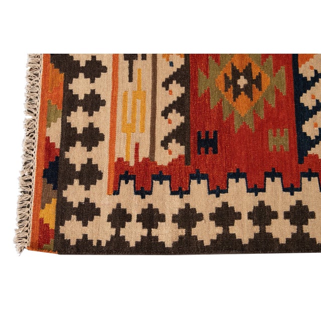 21st Century Contemporary Kilim Rug 5 '6'' X 7' 10'' For Sale - Image 9 of 13