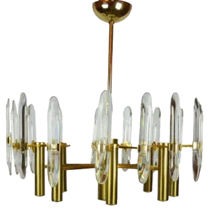 1970s Gaetano Sciolari 8 Light Chandelier