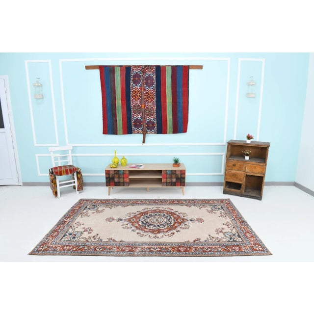 Vintage Turkish Handmade Wool Rug, 1970s For Sale - Image 3 of 16