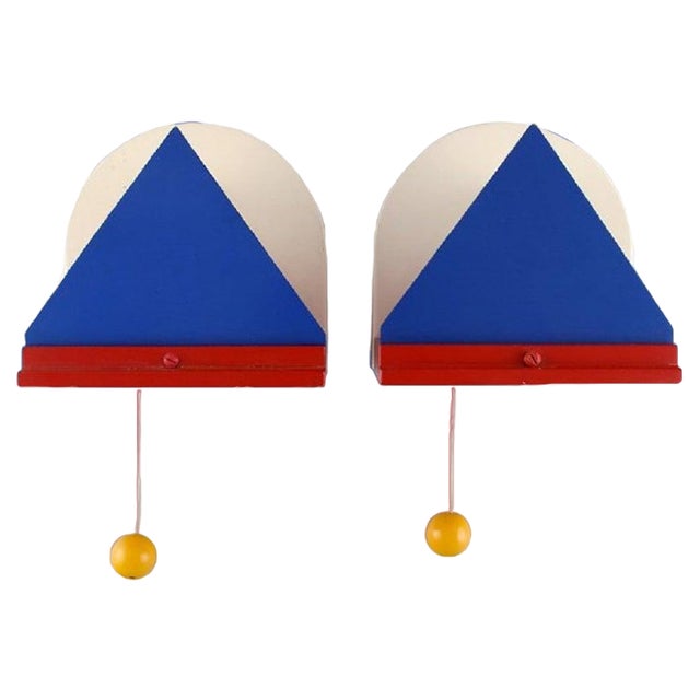 Vintage Wall Lamps by Ettore Sottsass for Ikea, 1980s, Set of 2 For Sale