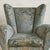 Italian Wingback Lounge Chair in Original Blue Upholstery, 1950s For Sale - Image 17 of 17