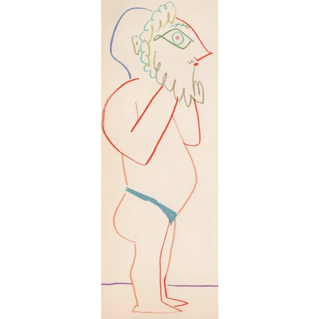 Pablo picasso (1881-1973) le masque barbu et le nu (the bearded mask and the nude) from the human comedy colour lithograph...