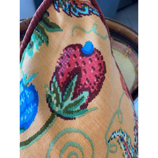 2020s Quadrille Fabric Down-Filled Sofa Pillow For Sale - Image 5 of 5