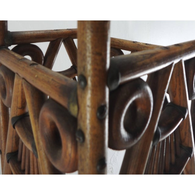 This stick and ball umbrella stand is lined with copper. The wood is formed from oak. The details on this style are...