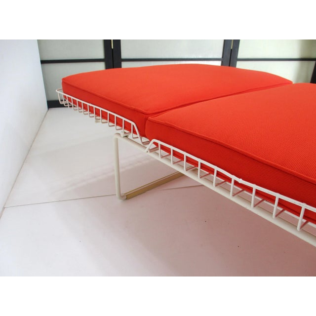 Orange Knoll Rare Wire Indoor Chaise Lounge Chair by Richard Schultz For Sale - Image 8 of 11