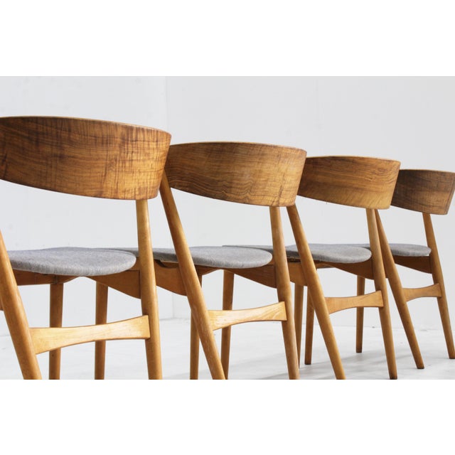 Vintage Danish Model 7 Dining Chairs by Helge Sibast, 1960s, Set of 4 For Sale - Image 4 of 11