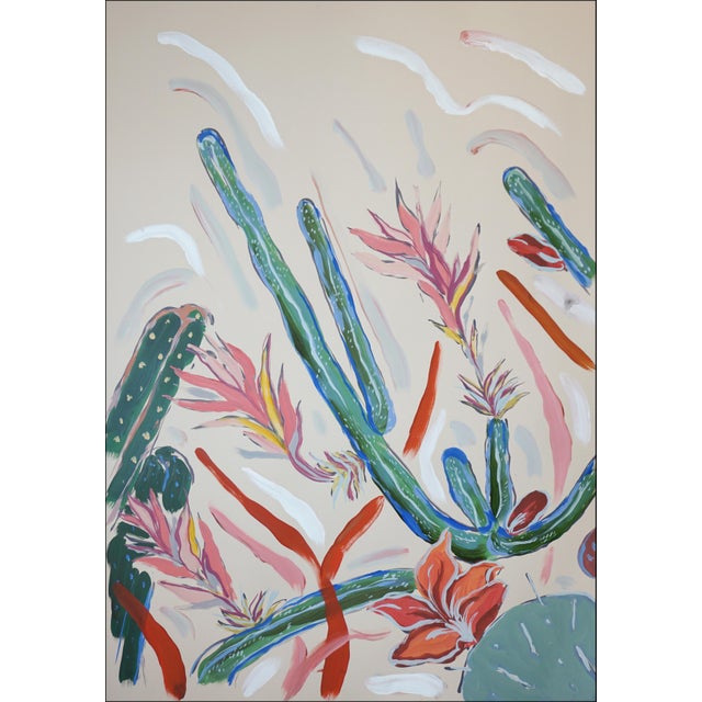 Illustration 2026, Illustration Style Painting, Blooming Cacti, Desert Cactus Diptych, Acrylic Paint on Watercolor Paper by Romina Milano For Sale - Image 3 of 10