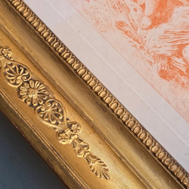 Francois Boucher, Fire, Allegory, 1800s, Glass & Wood & Paper, Framed For Sale - Image 17 of 18