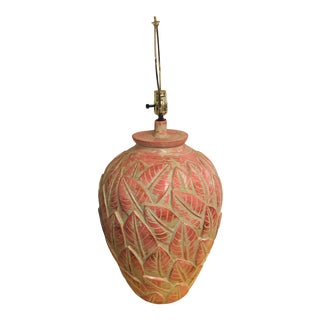 Vintage Clay Ceramic Lamp For Sale