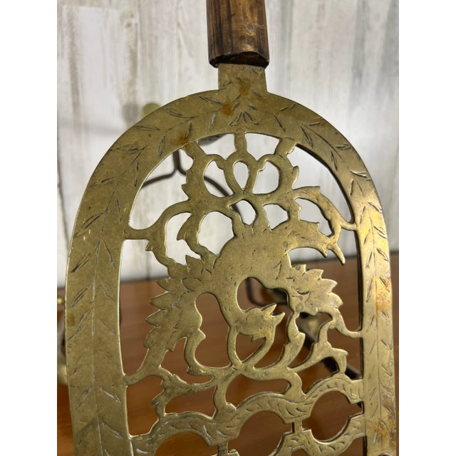 Antique Brass and Forged Iron Trivet For Sale - Image 11 of 13