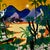 Vintage Tropical Naive Painting With Palm Trees and Monkeys by Sylvia Bucchi For Sale - Image 4 of 9