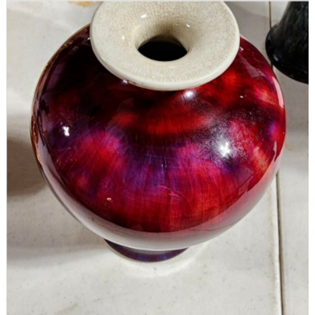 Stunning Marked Chinese Jingdezhen Oxblood Flambe Vase For Sale - Image 12 of 13