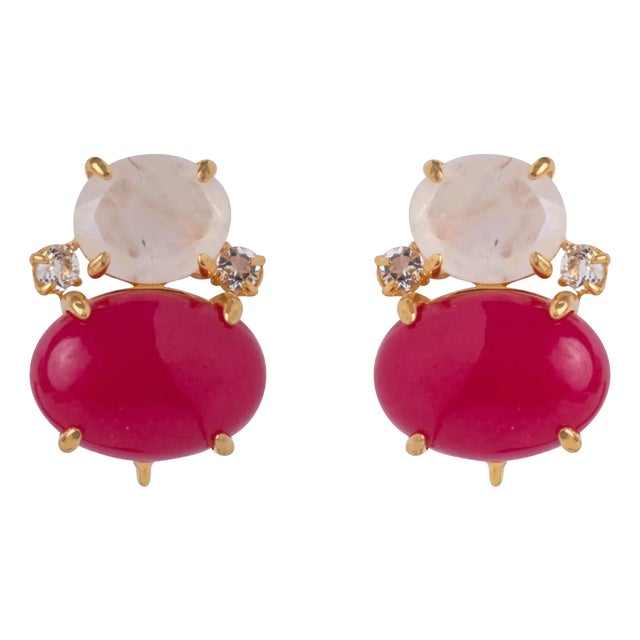 Agnes Studs, Red, Pierced For Sale
