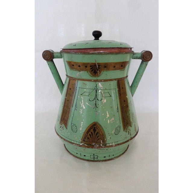 Late 19th Century Antique Toleware Container | Chairish