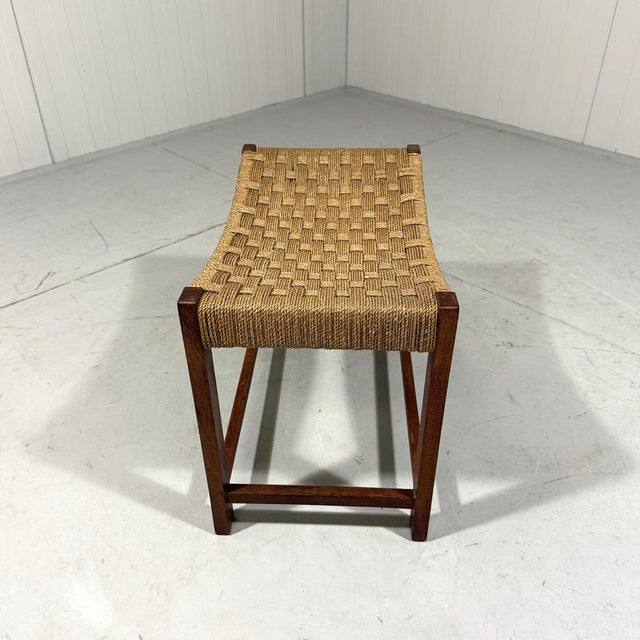 1950s Plaited Cord Seat Stool, 1950s For Sale - Image 5 of 10